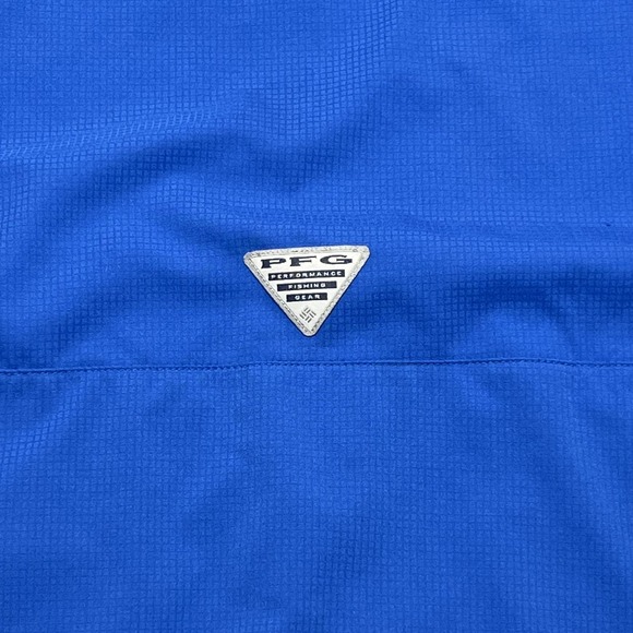 Columbia PFG Omni-Shade Shirt Mens Large Blue Short Sleeve Fishing Button Up - Picture 5 of 9